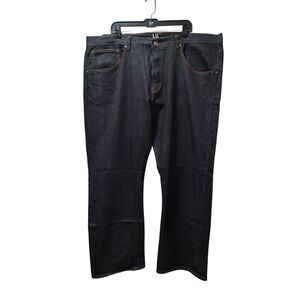 Linea Uomo LU Premium Jeans Men 45x31.5 Black Straight Leg Stretch Denim NWOT